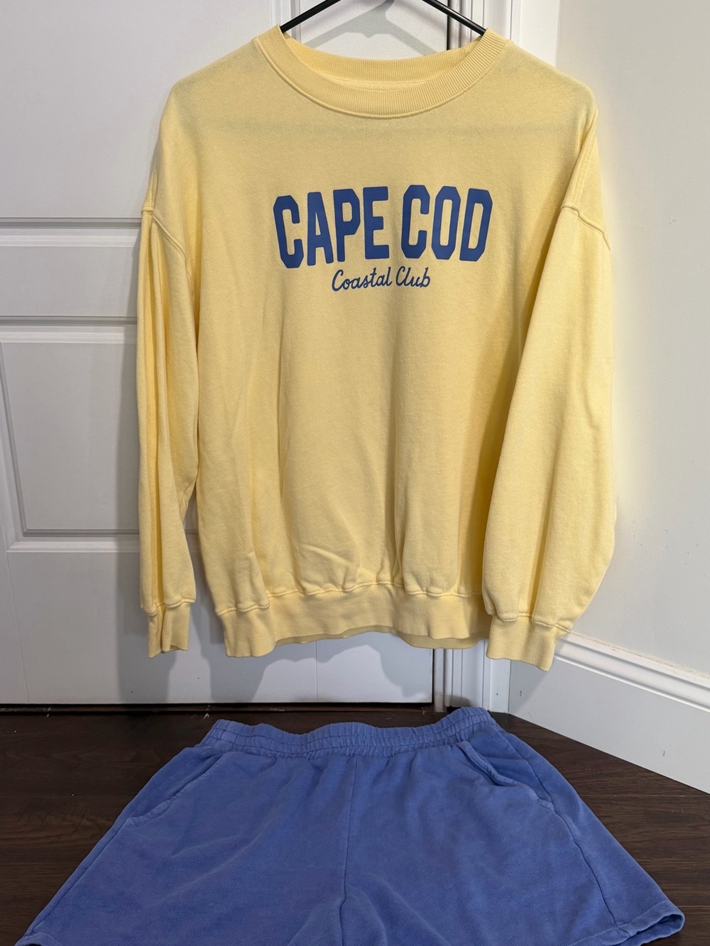 Old Navy Women’s Sweatshirt and Sweat Short Outfit - Yellow/Blue - S